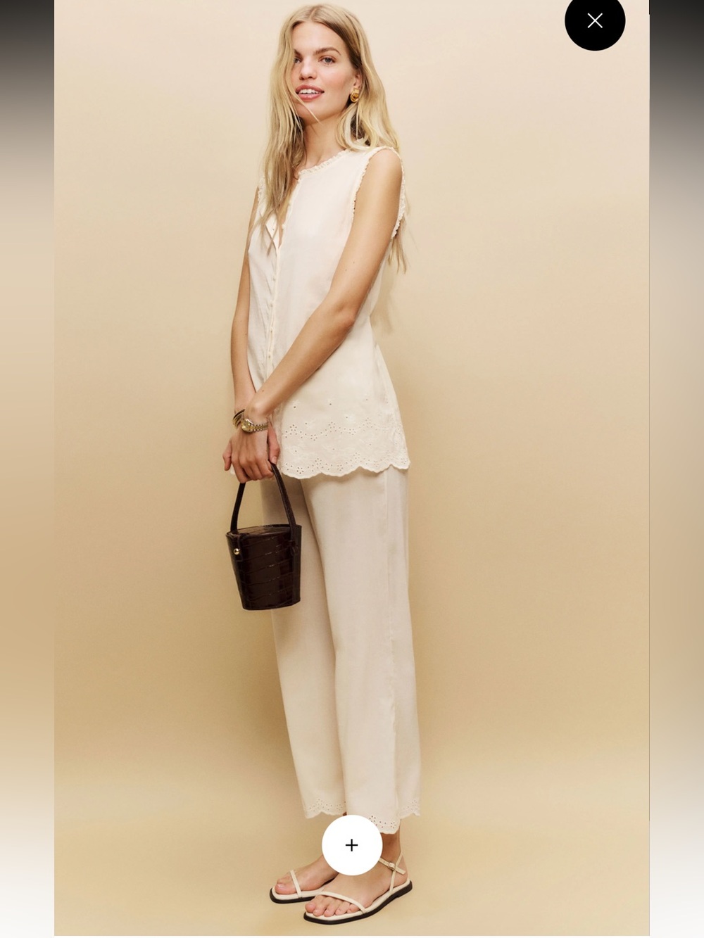 Reformation Petites Willa Two Piece Ivory - Size 2P